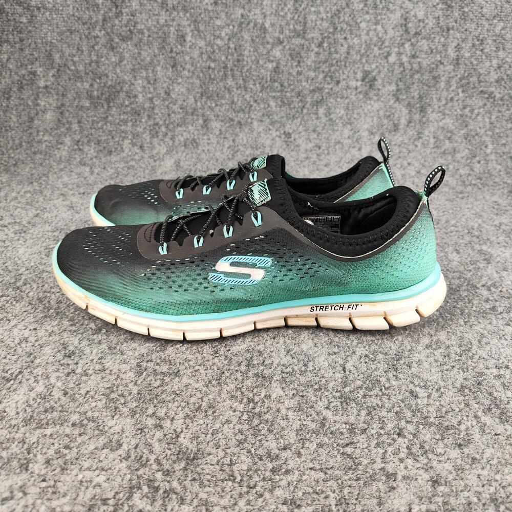 Skechers Shoes Womens Size 10 Green Mesh Stretch-Fit Running Sneakers SN 22713